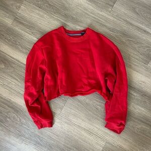 Red Cropped Sweatshirt